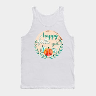 Happy Fall, Y’all - Orange Cream & Teal - Transparent Tank Top